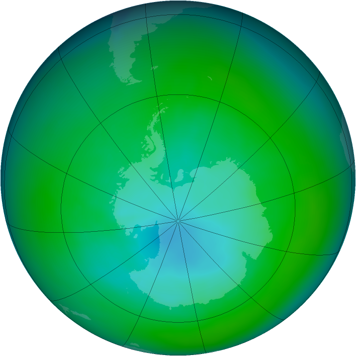 Antarctic ozone map for December 2005